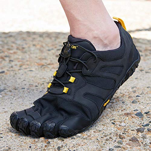 Vibram FiveFingers V-Trail 2.0 - Calcetines con dedos para hombre, talla 46, color negro y amarillo