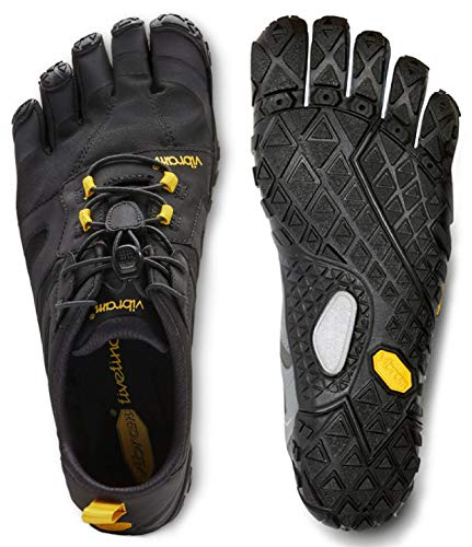 Vibram FiveFingers V-Trail 2.0 - Calcetines con dedos para hombre, talla 46, color negro y amarillo