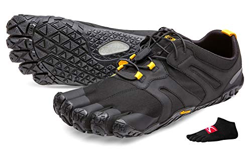 Vibram FiveFingers V-Trail 2.0 - Calcetines con dedos para hombre, talla 46, color negro y amarillo