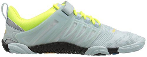 Vibram FiveFingers V-Train, Zapatillas Deportivas para Interior para Mujer, Blanco (Pale Blue/Safety Yellow), 36 EU