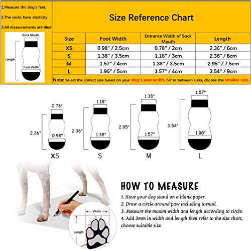 Vibury Calcetines Antideslizantes para Mascotas, Control de tracción para el Uso en Interiores, Protectores de Patas para Perros Gatos (XS)