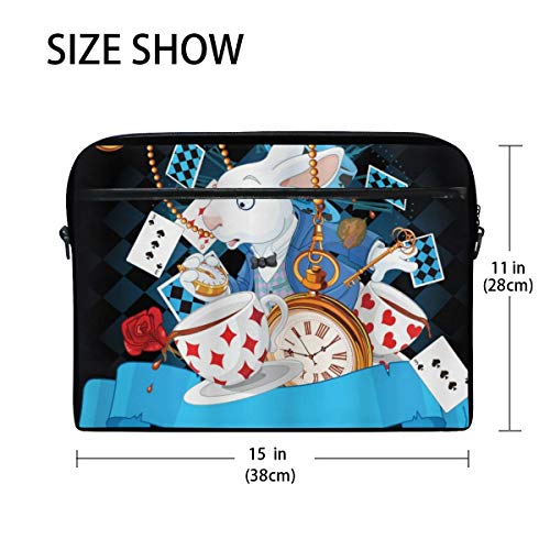 VICAFUCI Nuevo Bolso para portátil de 15-15.4 Pulgadas,Alicia en el país de Las Maravillas Conejo Movimiento Copas Corazones Flor Personaje Estilo de Dibujos Animados VICAFUCI Nuevo Bolso para portátil de 15-15.4 Pulgadas,Alicia en el país de Las Maravillas Conejo Movimiento Copas Corazones Flor Personaje Estilo de Dibujos Animados