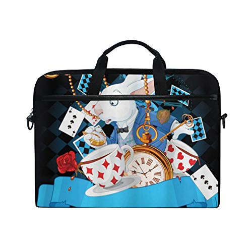 VICAFUCI Nuevo Bolso para portátil de 15-15.4 Pulgadas,Alicia en el país de Las Maravillas Conejo Movimiento Copas Corazones Flor Personaje Estilo de Dibujos Animados VICAFUCI Nuevo Bolso para portátil de 15-15.4 Pulgadas,Alicia en el país de Las Maravillas Conejo Movimiento Copas Corazones Flor Personaje Estilo de Dibujos Animados