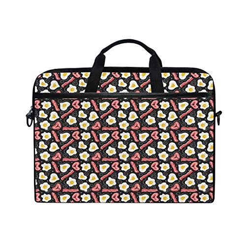 VICAFUCI Nuevo Bolso para portátil de 15-15.4 Pulgadas,Concepto de Desayuno Rico en proteínas con Huevos revueltos y Tocino Frito VICAFUCI Nuevo Bolso para portátil de 15-15.4 Pulgadas,Concepto de Desayuno Rico en proteínas con Huevos revueltos y Tocino Frito