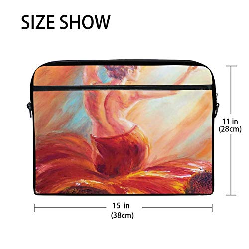 VICAFUCI Nuevo Bolso para portátil de 15-15.4 Pulgadas,Pintura De Danza Dama Mujer 's Espalda Flamenco Colorido Bohemio