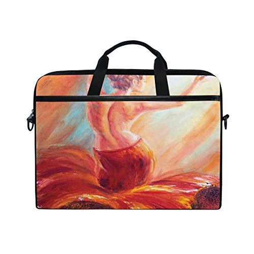 VICAFUCI Nuevo Bolso para portátil de 15-15.4 Pulgadas,Pintura De Danza Dama Mujer 's Espalda Flamenco Colorido Bohemio