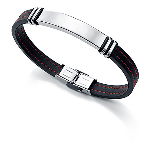 Viceroy 6343P09017 - Pulsera para hombre (acero inoxidable, caucho, 21,5 cm) Viceroy 6343P09017 - Pulsera para hombre (acero inoxidable, caucho, 21,5 cm)