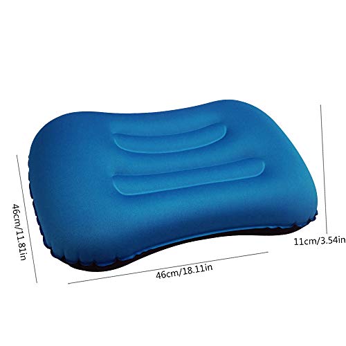 VICKSONGS Almohada Hinchable de Playa, Almohada Camping, Almohada de Viaje Inflable, Almohada Inflable Ultraligera, Adecuado para Camping & Playa Soporta Cuello Cintura Almohada Hinchable (Azul Real)