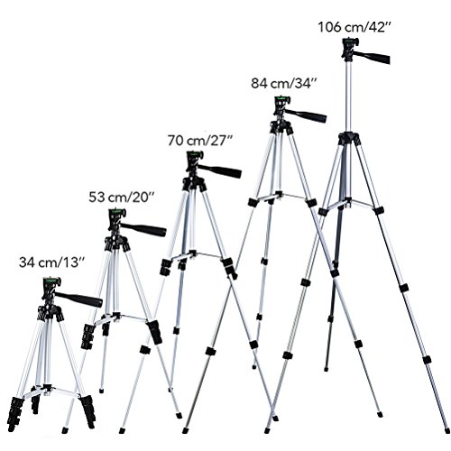 Vicloon 106cm Aluminio Trípode para Cámara, Trípode Ajustable del Teléfono para Celular/iPhone y la Mayoría de los Otros Smartphones
