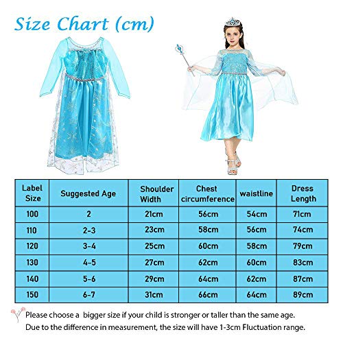 Vicloon - Disfraz de Princesa Elsa - Reino de Hielo - Vestido de Cosplay de Carnaval, Halloween y la Fiesta de Cumpleaños Vicloon - Disfraz de Princesa Elsa - Reino de Hielo - Vestido de Cosplay de Carnaval, Halloween y la Fiesta de Cumpleaños