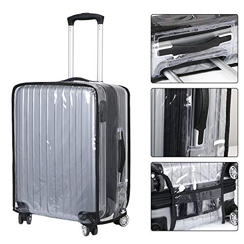 Vicloon Funda de Maleta, 22-Pulgadas Cubierta de Maleta Protector de Equipaje, Material de PVC Transparente Viajar Protector de Equipaje, Reutilizable, Lavable, Impermeable y a Prueba de Polvo Vicloon Funda de Maleta, 22-Pulgadas Cubierta de Maleta Protector de Equipaje, Material de PVC Transparente Viajar Protector de Equipaje, Reutilizable, Lavable, Impermeable y a Prueba de Polvo