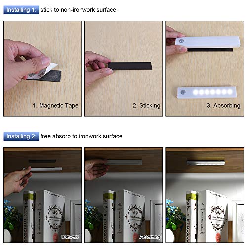 Vicloon Iluminacion Luz sin cables Portatil, 3 Pc Luz Armario con Sensor de Movimiento con Auto en/Apagado, USB Recargable LED Armario con 2 Tiras Magnéticas para Habitacion Pasillo, Escalera, Cocina Vicloon Iluminacion Luz sin cables Portatil, 3 Pc Luz Armario con Sensor de Movimiento con Auto en/Apagado, USB Recargable LED Armario con 2 Tiras Magnéticas para Habitacion Pasillo, Escalera, Cocina