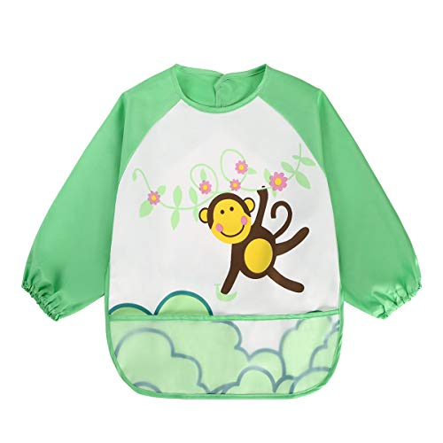 Vicloon Impermeable Manga Larga Bebé Babero,Conjunto de 3 Niños Artes Artesanales Pintura Delantal con Diseño Exclusivo - Bolsillo Frontal para Niños de 1 a 3 Años Vicloon Impermeable Manga Larga Bebé Babero,Conjunto de 3 Niños Artes Artesanales Pintura Delantal con Diseño Exclusivo - Bolsillo Frontal para Niños de 1 a 3 Años