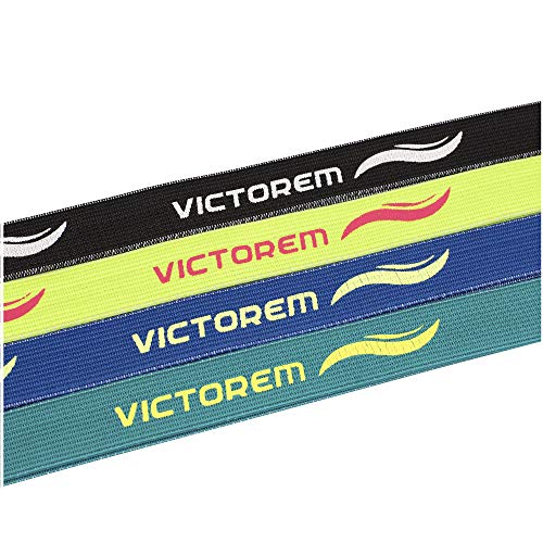 Victorem Bandas elásticas de Resistencia - Juego de 4 Cintas elásticas de Tela para estiramientos, dominadas y rehabilitación Victorem Bandas elásticas de Resistencia - Juego de 4 Cintas elásticas de Tela para estiramientos, dominadas y rehabilitación
