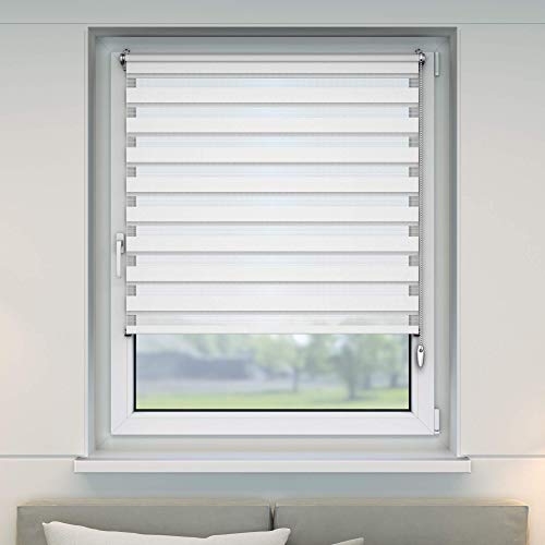 Victoria M. Duo Klemmfix - Estor Doble (fijación sin perforar), Color Blanco, tamaño 45 x 150 cm Victoria M. Duo Klemmfix - Estor Doble (fijación sin perforar), Color Blanco, tamaño 45 x 150 cm