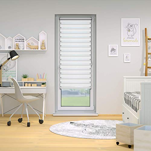 Victoria M. Duo Klemmfix - Estor Doble (fijación sin perforar), Color Blanco, tamaño 45 x 150 cm Victoria M. Duo Klemmfix - Estor Doble (fijación sin perforar), Color Blanco, tamaño 45 x 150 cm