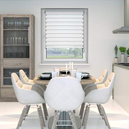Victoria M. Duo Klemmfix - Estor Doble (fijación sin perforar), Color Blanco, tamaño 45 x 150 cm Victoria M. Duo Klemmfix - Estor Doble (fijación sin perforar), Color Blanco, tamaño 45 x 150 cm