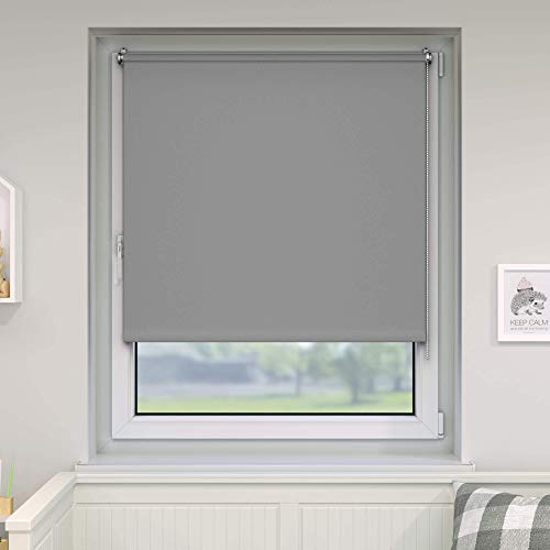 Victoria M. Klemmfix - Estor Opaco para Ventana (fijación sin taladrar) tamaño: 65 x 230 cm Gris