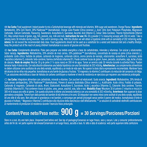 Victory Endurance Iso Carbo Sabor Naranja. Retrasa la fatiga y mejora el rendimiento además de aportar más energía que una bebida isotónica convencional (900 g)