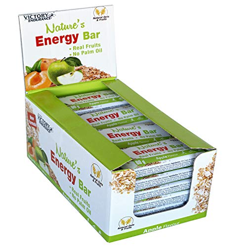 Victory Endurance Nature´s Energy Bar Manzana 60g, barrita energética con un 41% Frutas y 64% de hidratos de carbono, gran sabor y energía