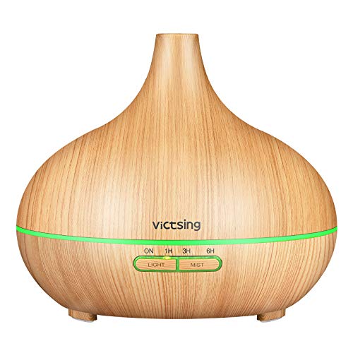 VICTSING 7-Color LED, 4 Temporizador Humidificador Ultrasónico Aromaterapia, 14 W, Amarillo