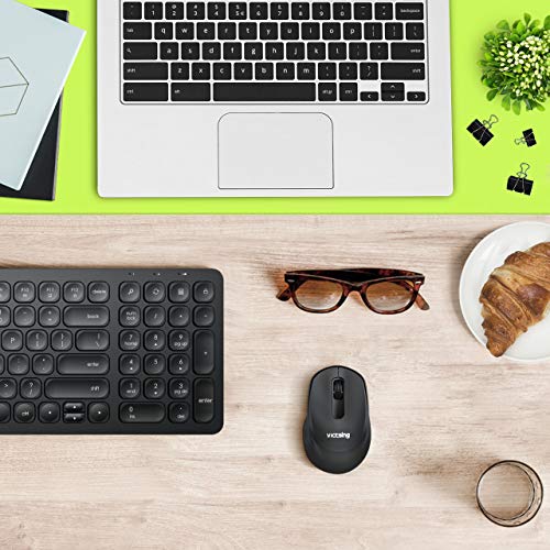 VicTsing Ratón Inalámbrico Silencioso, Mini Portátil 2.4G con Receptor, Ergonómico, 1600 dpi, Compatible con PC, Tableta, Computadora Portátil - Negro VicTsing Ratón Inalámbrico Silencioso, Mini Portátil 2.4G con Receptor, Ergonómico, 1600 dpi, Compatible con PC, Tableta, Computadora Portátil - Negro