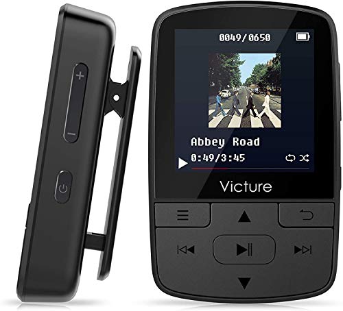 Victure 16GB Reproductor MP3 Bluetooth 4.1 con Clip Reproductor de Música para el Deporte Pantalla TFT de 1.5 pulgadas, FM Radio, Podometro, Auriculares, Soporte SD USB TF hasta 128 GB Tarjeta