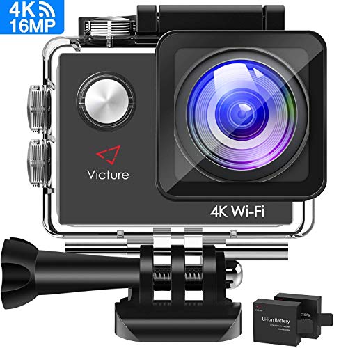 Victure AC600 Camara Deportiva 4K WiFi 16MP Impermeable Cámara Acción Deporte Acuatica Agua de 30m