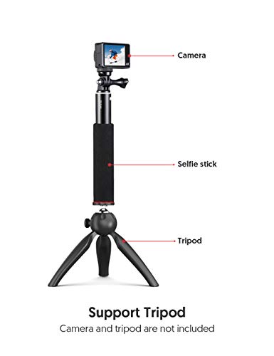 Victure Cámara Deportiva Palo de Selfie Monopod de Aluminio Extensible Portátil Universal Compatible con Action CAM Camaras Deportivas Carcasa Impermeable