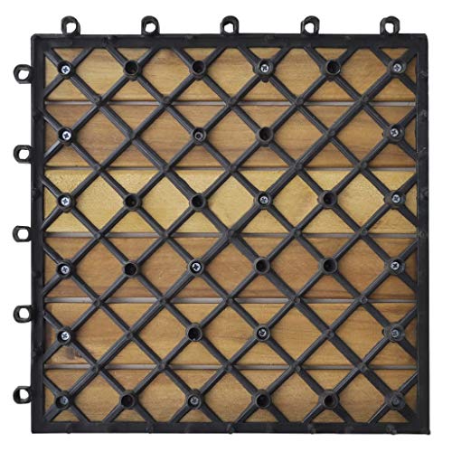 vidaXL 10x Baldosas Jardín Terraza Balcón de Acacia Modelo Vertical 30x30 cm vidaXL 10x Baldosas Jardín Terraza Balcón de Acacia Modelo Vertical 30x30 cm