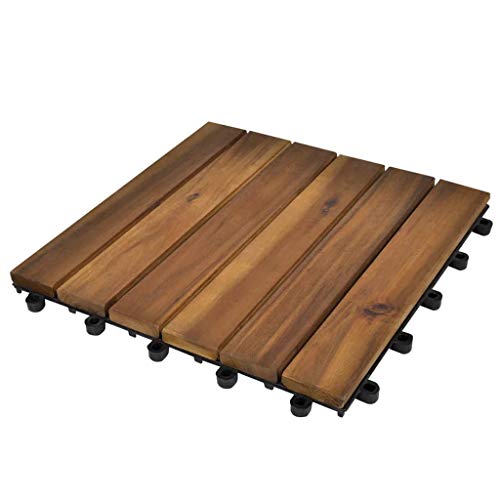 vidaXL 10x Baldosas Jardín Terraza Balcón de Acacia Modelo Vertical 30x30 cm vidaXL 10x Baldosas Jardín Terraza Balcón de Acacia Modelo Vertical 30x30 cm