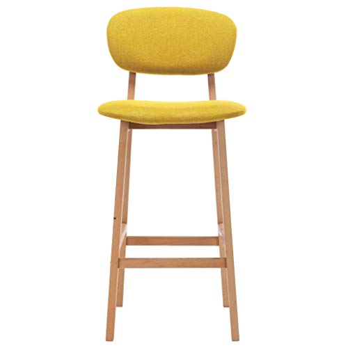 vidaXL 2X Taburetes de Cocina Casa Pub Barra Bistró Restaurante Asiento con Reposapiés Respaldo Silla Alta de Bar Mostrador Tela Amarillo Mostaza vidaXL 2X Taburetes de Cocina Casa Pub Barra Bistró Restaurante Asiento con Reposapiés Respaldo Silla Alta de Bar Mostrador Tela Amarillo Mostaza