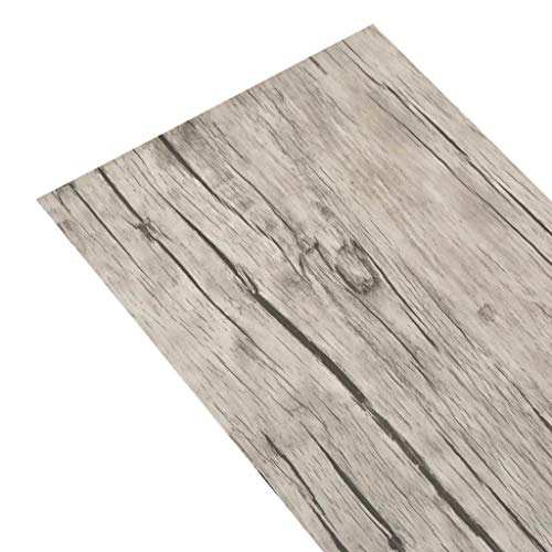 vidaXL 36x Lama de Suelo Baldosa Loseta Tarima Flotante Azulejo Salón Antiestático Ignífugo Impermeable Antideslizante 5,02 m² PVC 2mm Gris Claro