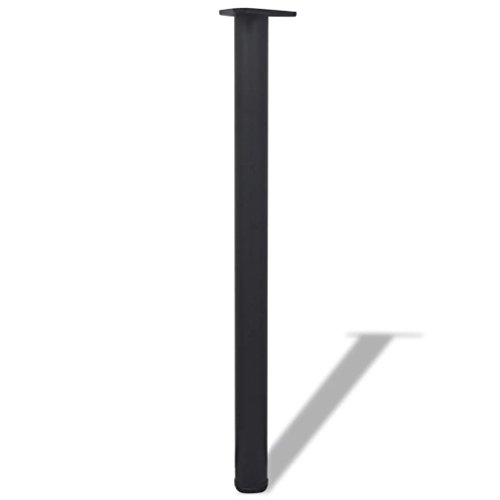 vidaXL 4x Patas de Mesa Regulables en Altura Hierro Fuerte Color Negro 870 mm