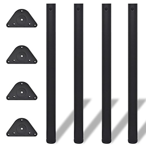 vidaXL 4x Patas de Mesa Regulables en Altura Hierro Fuerte Color Negro 870 mm vidaXL 4x Patas de Mesa Regulables en Altura Hierro Fuerte Color Negro 870 mm