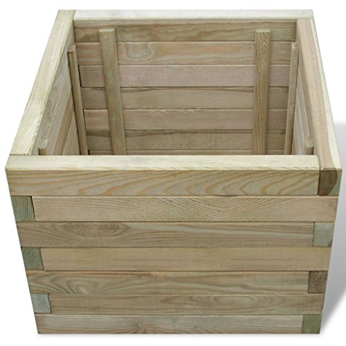 vidaXL Arriate Cuadrado Macetero Maceta Grande de Flores Madera de Pino Impregnada 50x50x40 cm vidaXL Arriate Cuadrado Macetero Maceta Grande de Flores Madera de Pino Impregnada 50x50x40 cm