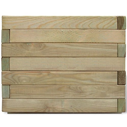 vidaXL Arriate Cuadrado Macetero Maceta Grande de Flores Madera de Pino Impregnada 50x50x40 cm vidaXL Arriate Cuadrado Macetero Maceta Grande de Flores Madera de Pino Impregnada 50x50x40 cm