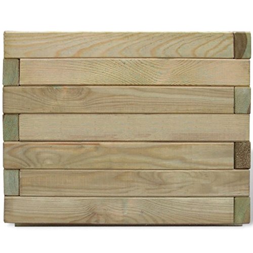 vidaXL Arriate Cuadrado Macetero Maceta Grande de Flores Madera de Pino Impregnada 50x50x40 cm