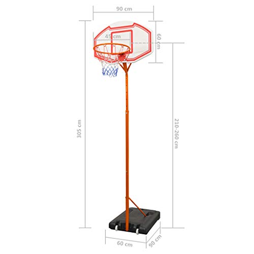 vidaXL Canasta de Baloncesto Aro Red Cesta Juego al Aire Libre para Adultos Niños Practicar Tiro Sistema de Ejercicios de Jardín Terraza Patio Exterior