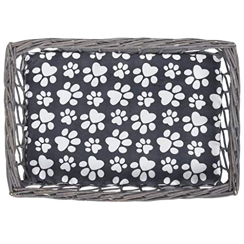 vidaXL Casita/Cama/Rascador Mimbre para Gatos con Cojines de Forma Cuadrada Color Gris vidaXL Casita/Cama/Rascador Mimbre para Gatos con Cojines de Forma Cuadrada Color Gris