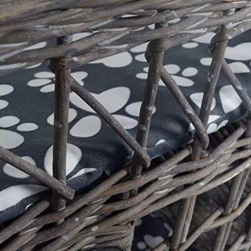 vidaXL Casita/Cama/Rascador Mimbre para Gatos con Cojines de Forma Cuadrada Color Gris vidaXL Casita/Cama/Rascador Mimbre para Gatos con Cojines de Forma Cuadrada Color Gris