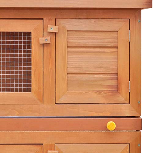 vidaXL Conejera de Exterior Casa para Animal PequeƱo Jaula de Mascota de Madera - 4 Puertas vidaXL Conejera de Exterior Casa para Animal PequeƱo Jaula de Mascota de Madera - 4 Puertas