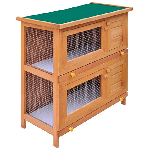 vidaXL Conejera de Exterior Casa para Animal PequeƱo Jaula de Mascota de Madera - 4 Puertas vidaXL Conejera de Exterior Casa para Animal PequeƱo Jaula de Mascota de Madera - 4 Puertas