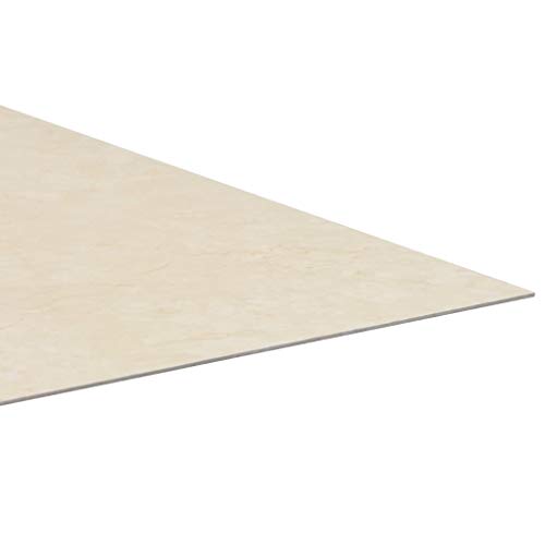 vidaXL Lamas para Suelo PVC Autoadhesivas Mármol Bricolaje Hogar Materiales de Construcción Suelos Moquetas Bricolaje Imitación Mármol Beige 5.11m²