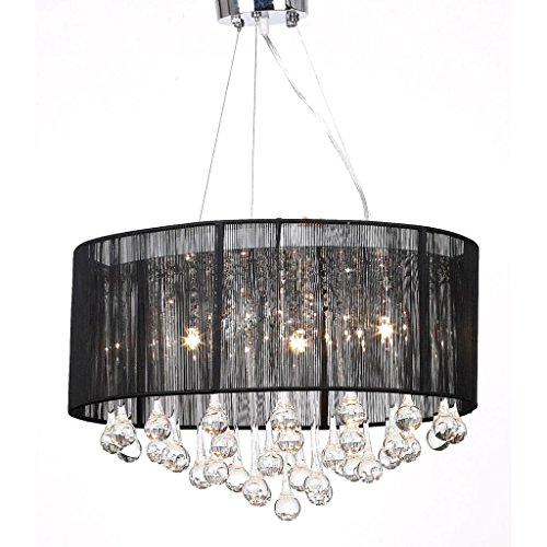 vidaXL Lámpara de Araña con 85 Cristales Pantalla Negra Luz Techo de Cristal vidaXL Lámpara de Araña con 85 Cristales Pantalla Negra Luz Techo de Cristal