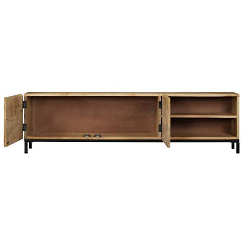 vidaXL Madera Acacia Maciza Mueble para TV Centro de Entretenimiento y Multimedia para el Orden de los Dispositivos de Imagen y Sonido 145x30x41 cm