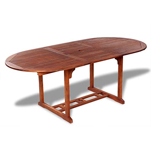 vidaXL Madera de Acacia Maciza Mesa de Comedor Exterior Extensible y Plegable vidaXL Madera de Acacia Maciza Mesa de Comedor Exterior Extensible y Plegable