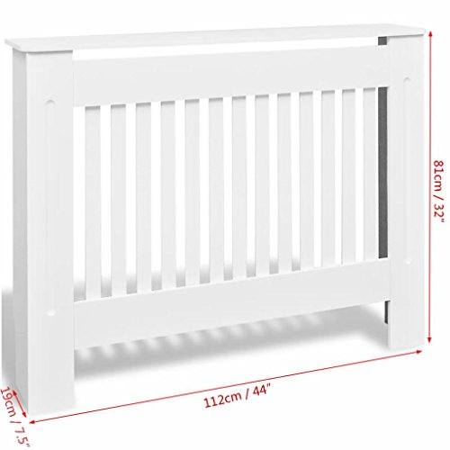 vidaXL Madera para Cubrir el Radiador MDF Blanco 112 cm Cubre Cubierta Estufa vidaXL Madera para Cubrir el Radiador MDF Blanco 112 cm Cubre Cubierta Estufa