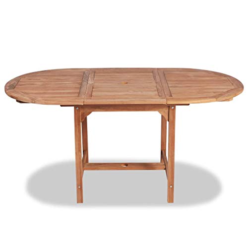 vidaXL Madera Teca Mesa Extensible Jardín (110-160) x80x75 cm Ovalada Exterior vidaXL Madera Teca Mesa Extensible Jardín (110-160) x80x75 cm Ovalada Exterior