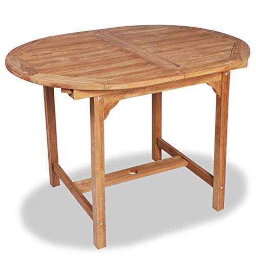 vidaXL Madera Teca Mesa Extensible Jardín (110-160) x80x75 cm Ovalada Exterior vidaXL Madera Teca Mesa Extensible Jardín (110-160) x80x75 cm Ovalada Exterior